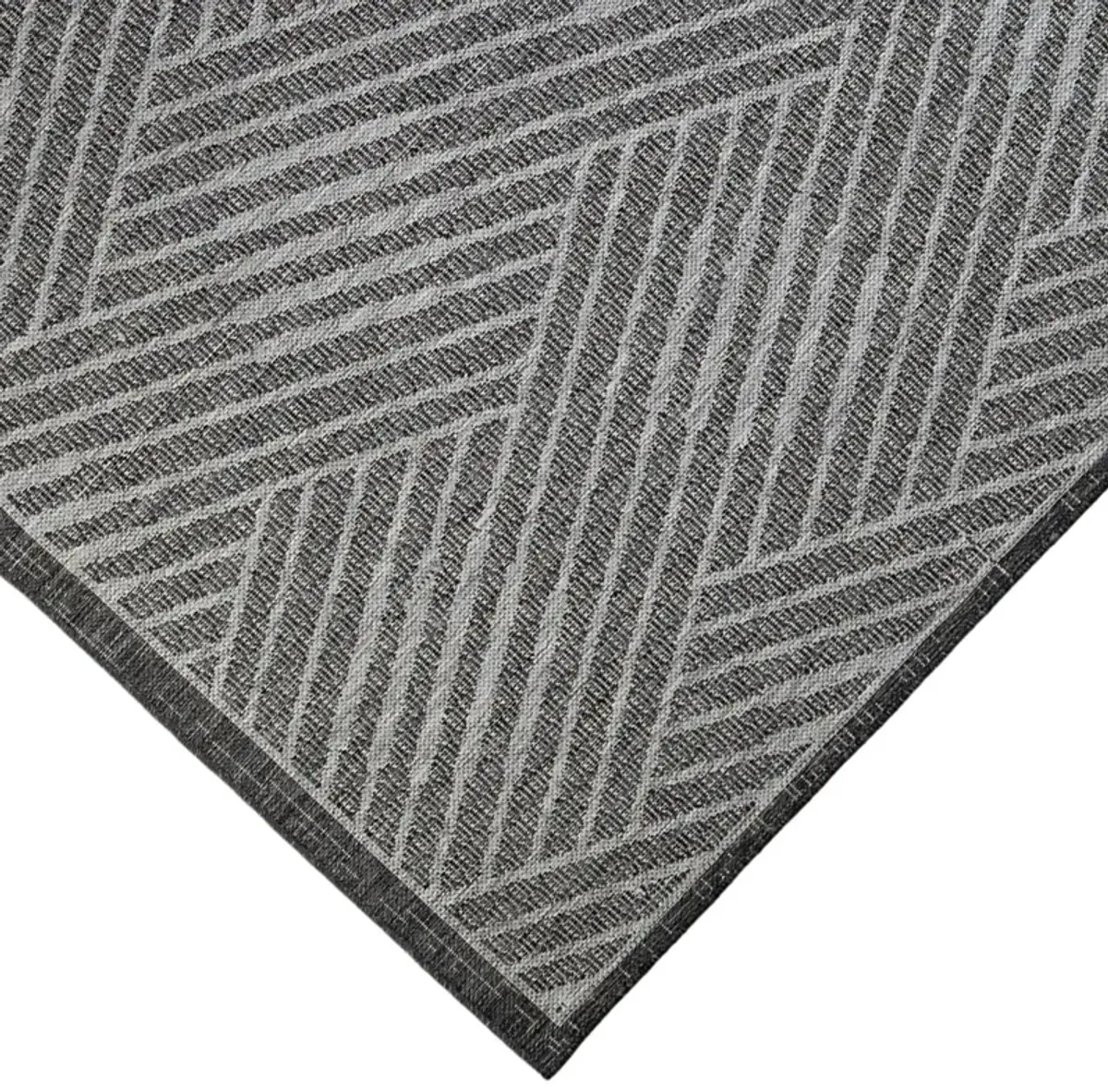 8' X 10' Geometric Stain Resistant Outdoor / Indoor Area Rug - Gray / Blue