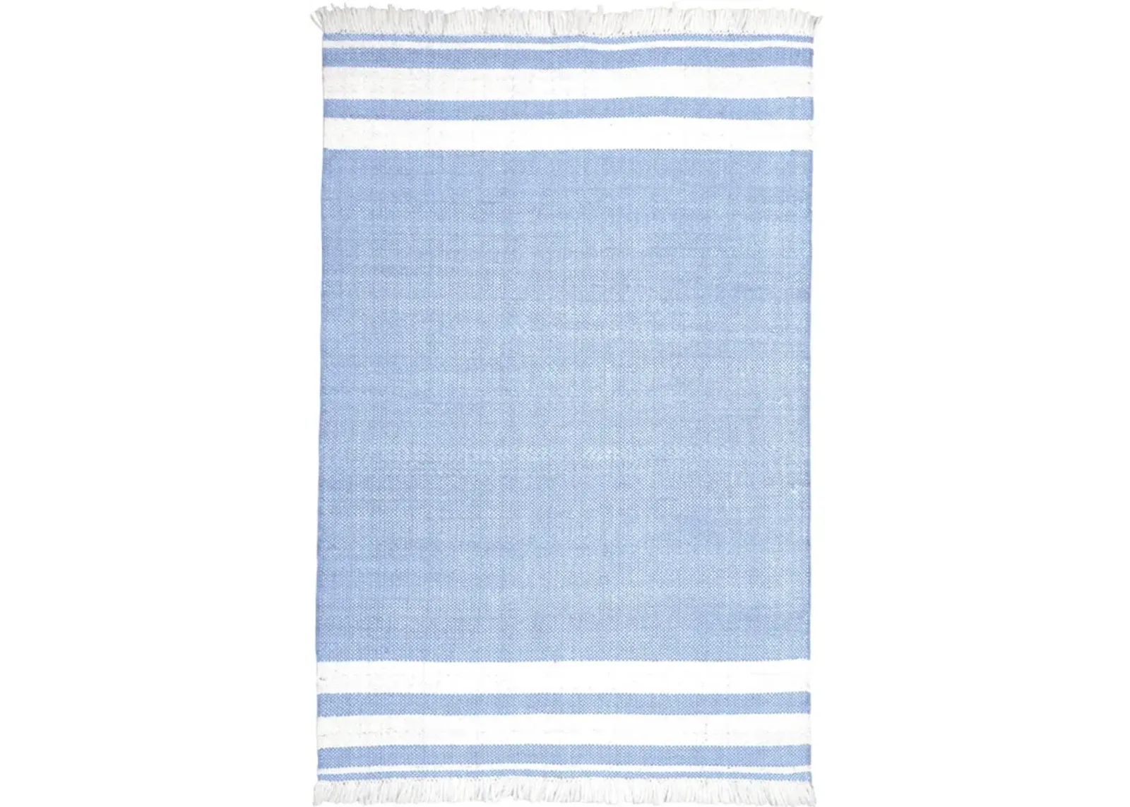 8' X 10' Striped Handmade Stain Resistant Non Skid Indoor / Outdoor Area Rug - Blue