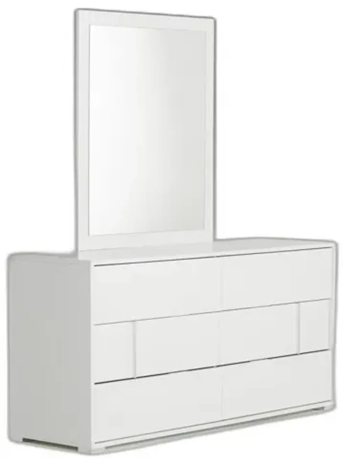 Six Drawer, Double Dresser - White