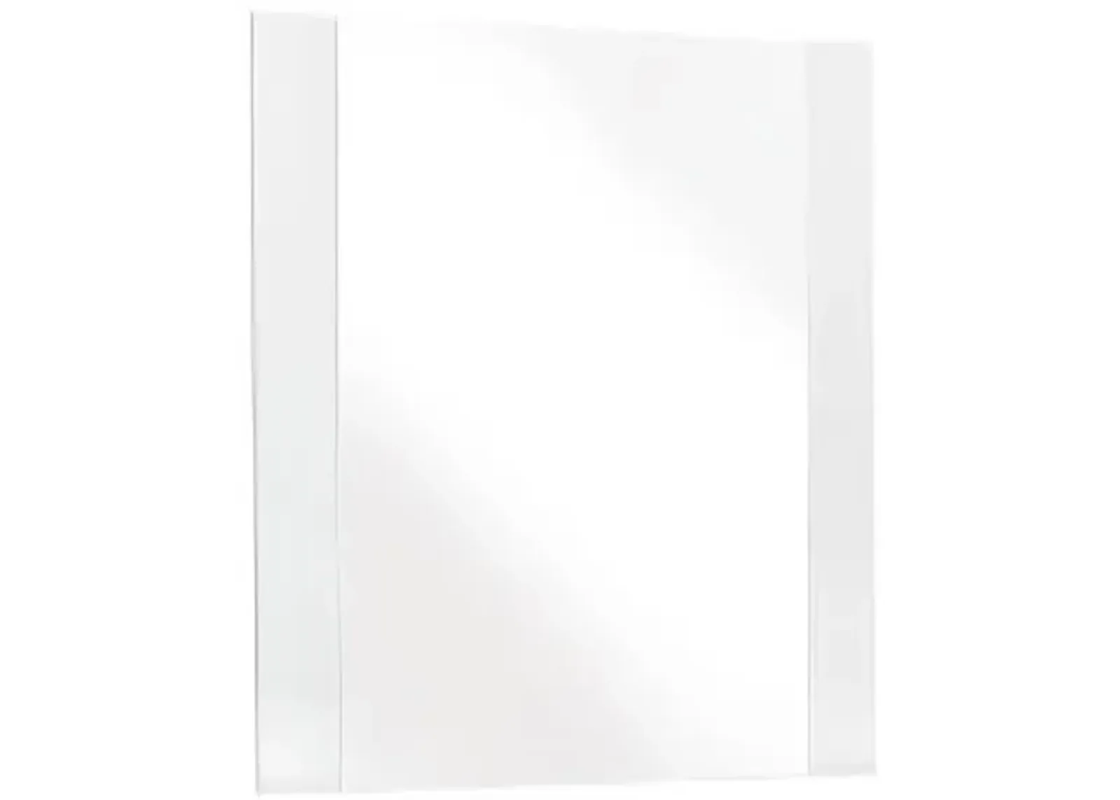 41" Glass And Veneer Mirror - White