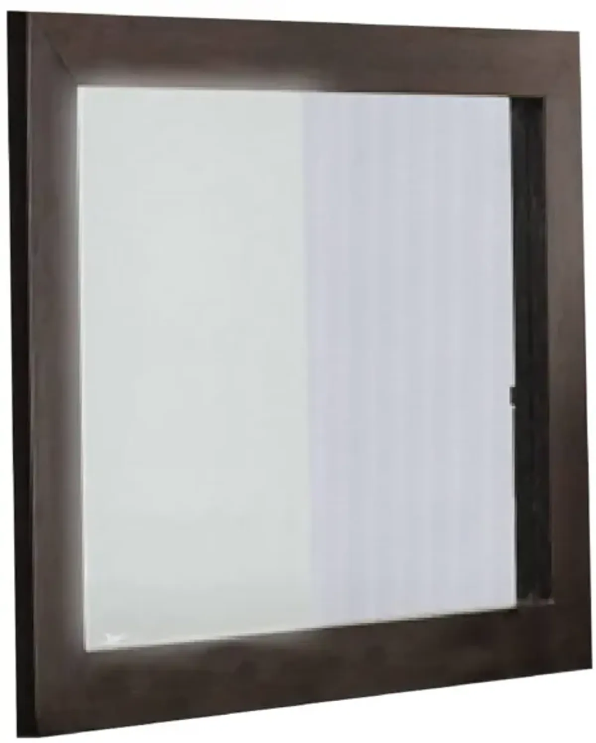 39" Wenge And Glass Mirror - Silver