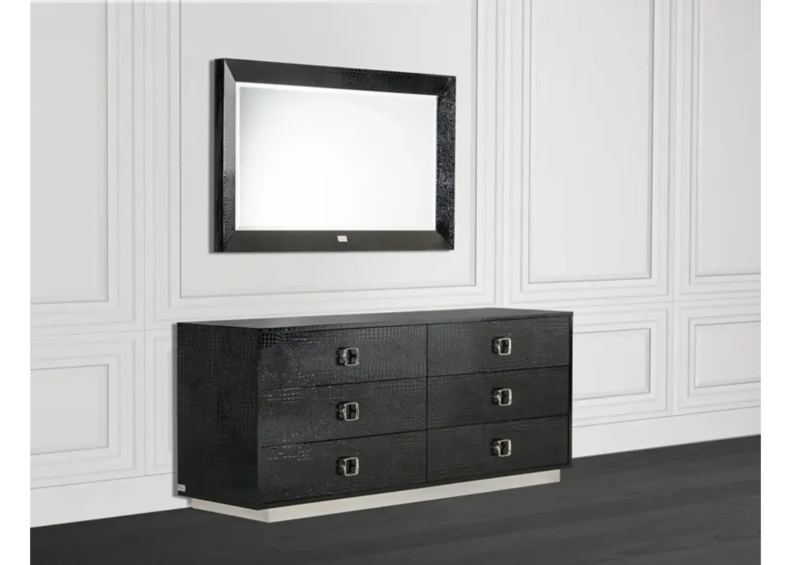 6 Drawer Double Dresser - Black