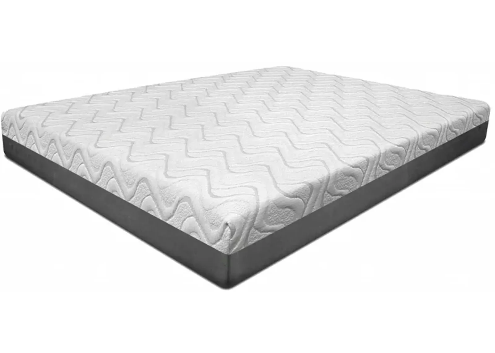 10" California King Gel Memory Foam Patterned Fabric Mattress - White / Black