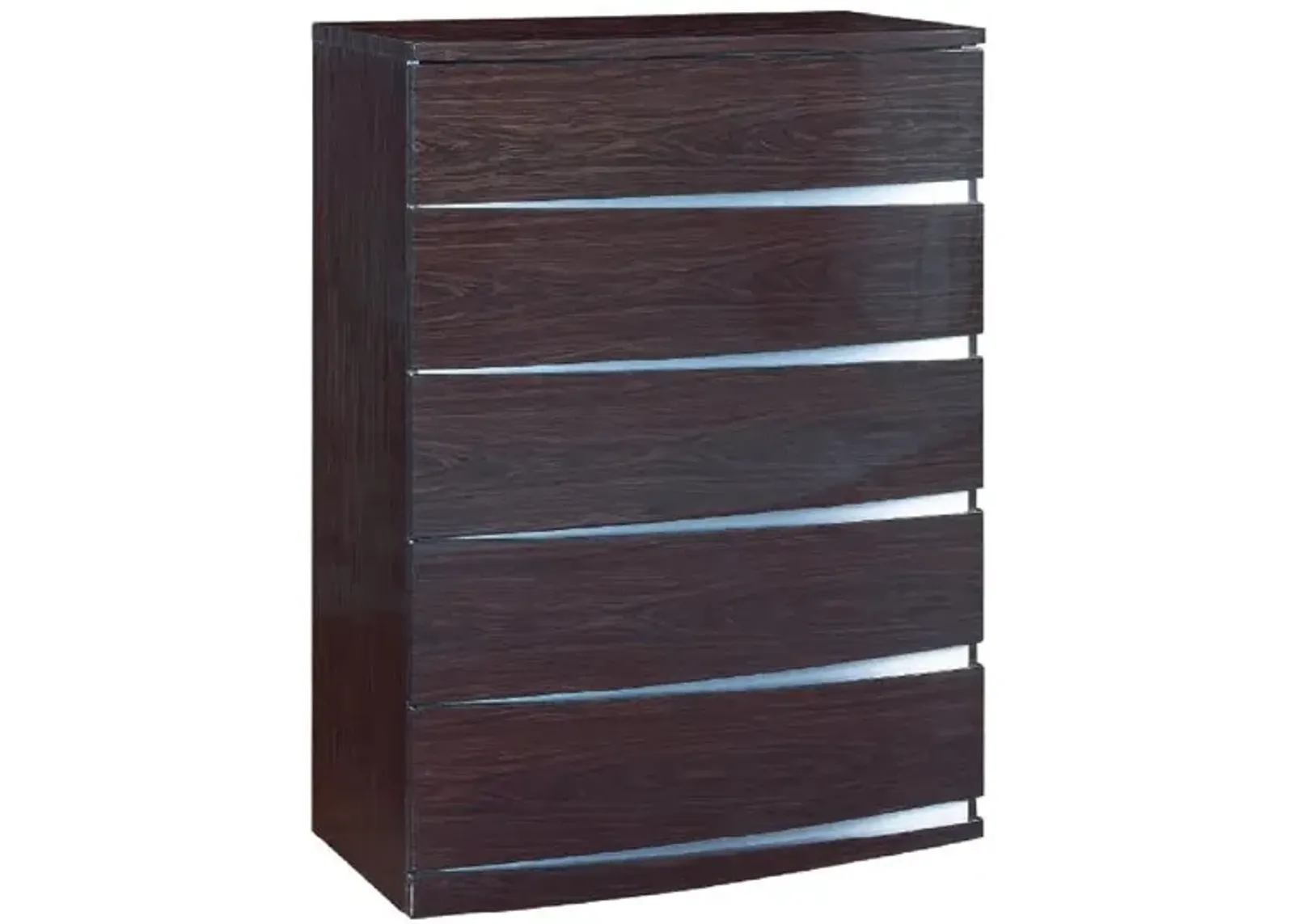 Exquisite Wenge High Gloss Chest - Brown