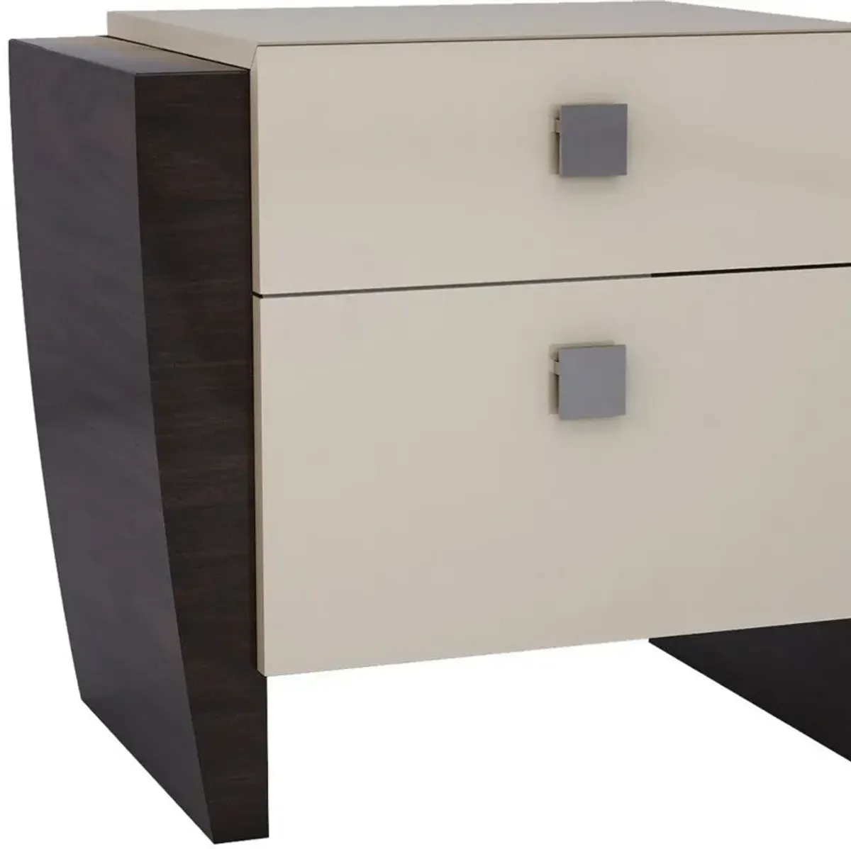 Refined High Gloss Nightstand - Beige