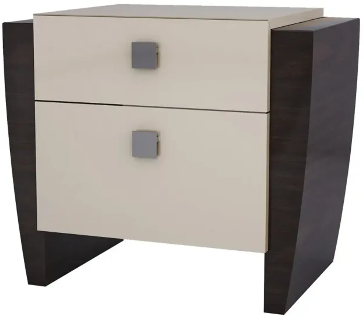 Refined High Gloss Nightstand - Beige