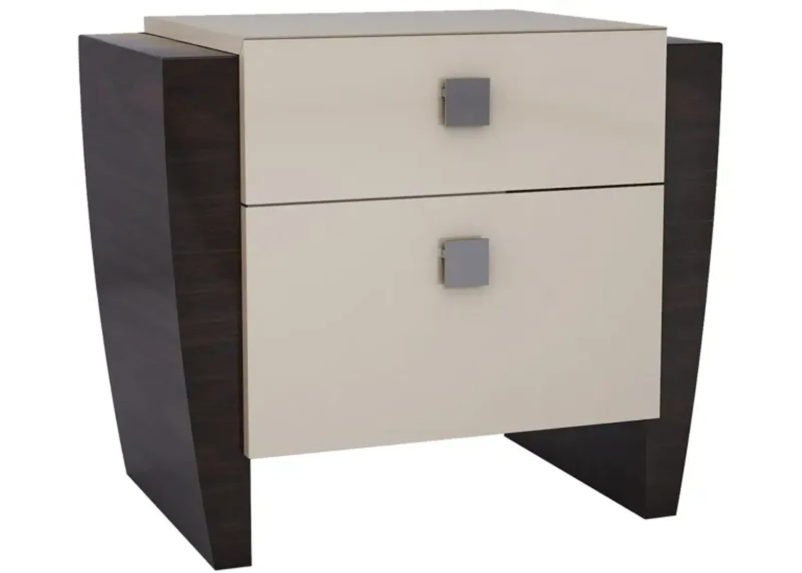 Refined High Gloss Nightstand - Beige