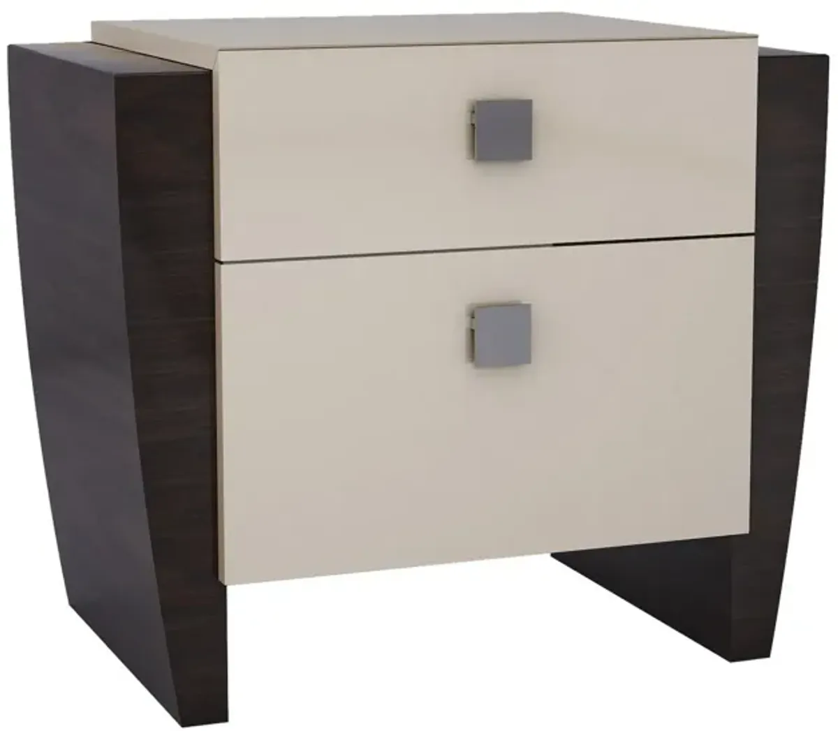 Refined High Gloss Nightstand - Beige