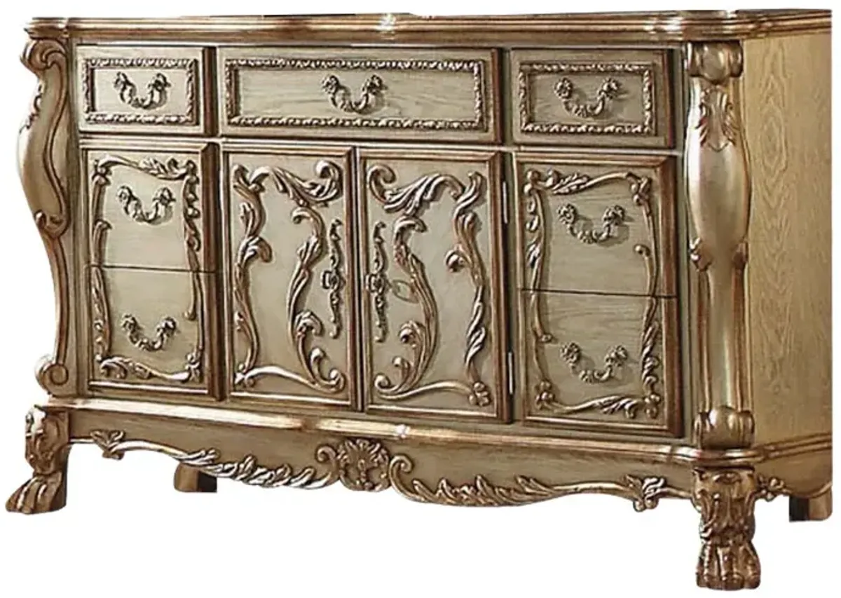 Solid Wood Combo Dresser - Gold