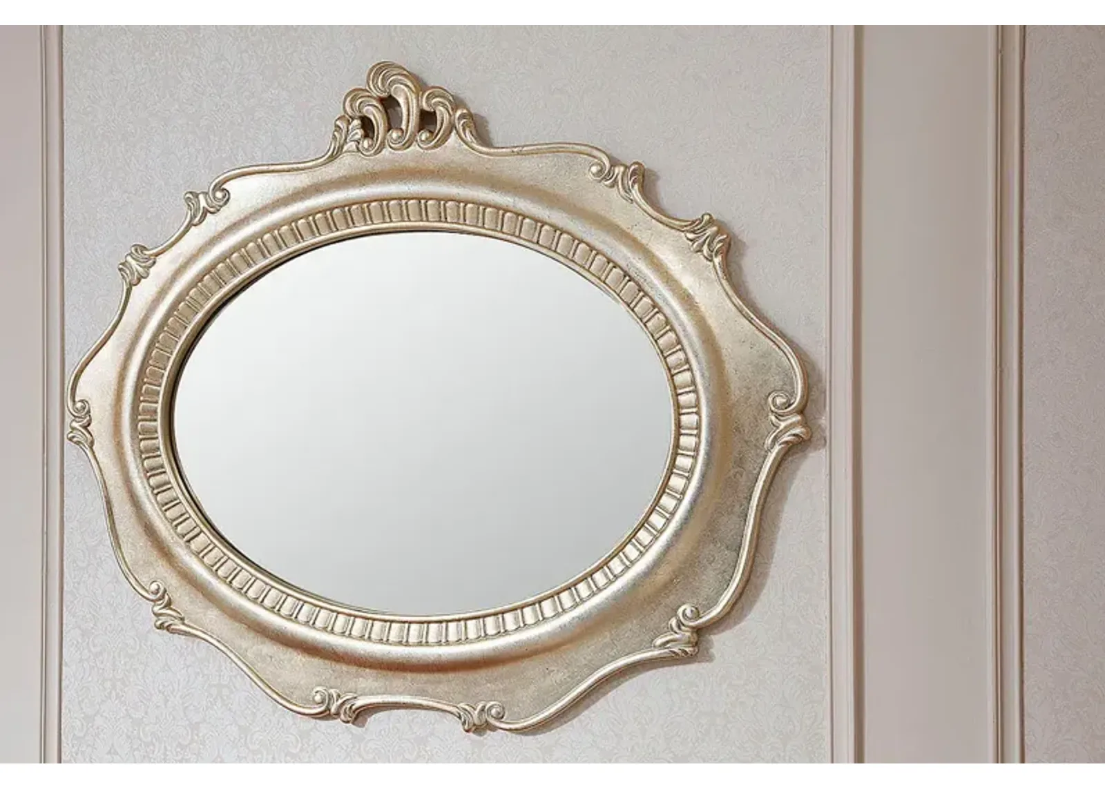 Oval Framed Accent Mirror - Gold