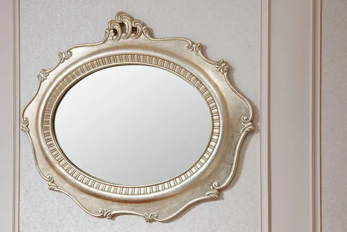 Oval Framed Accent Mirror - Gold