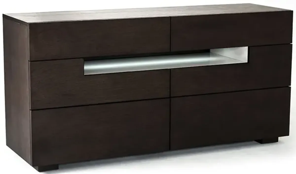 Dresser With Led Lights - Brown Oak / Gray