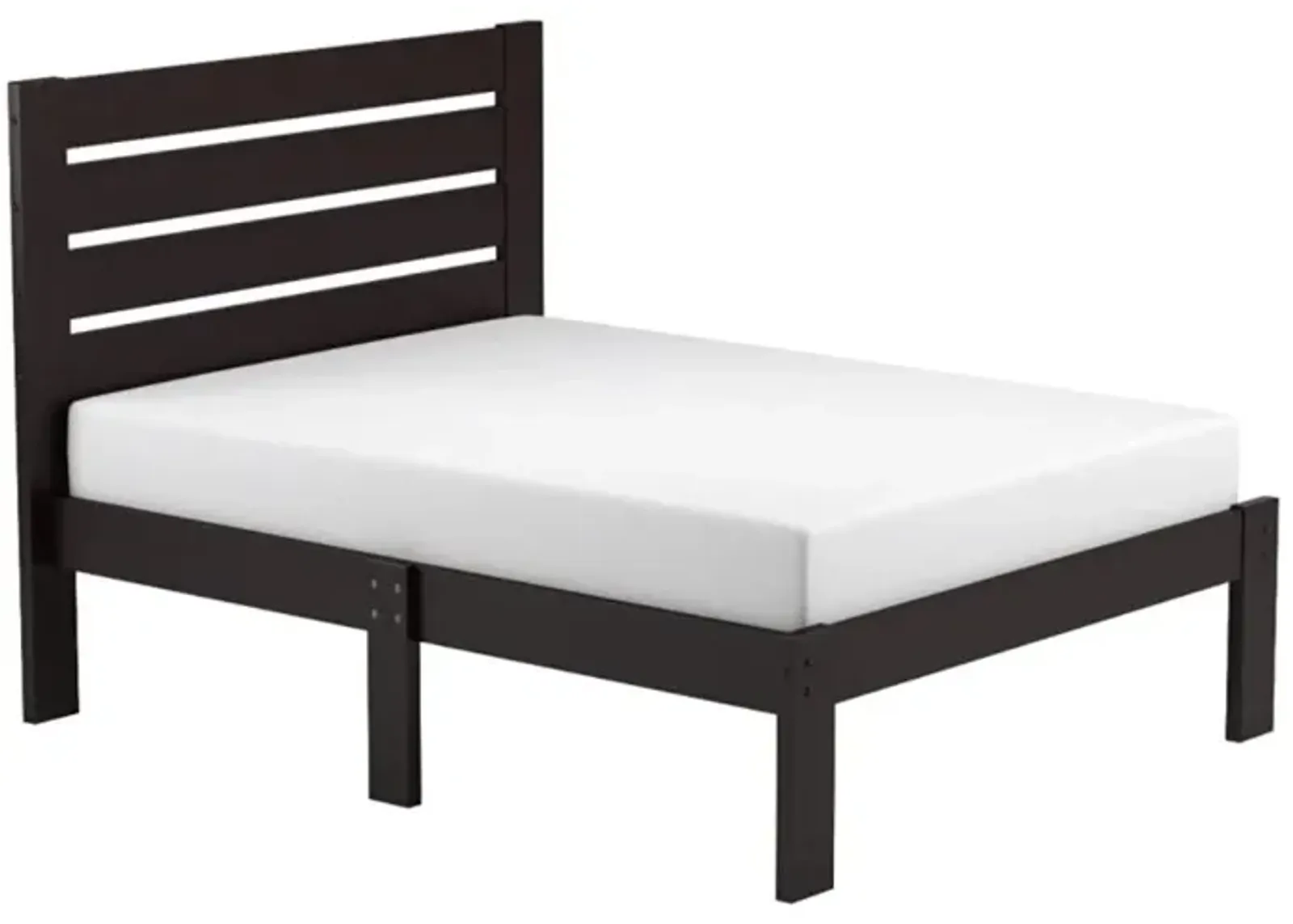 Popular Queen Size Slat Wood Bed - Espresso