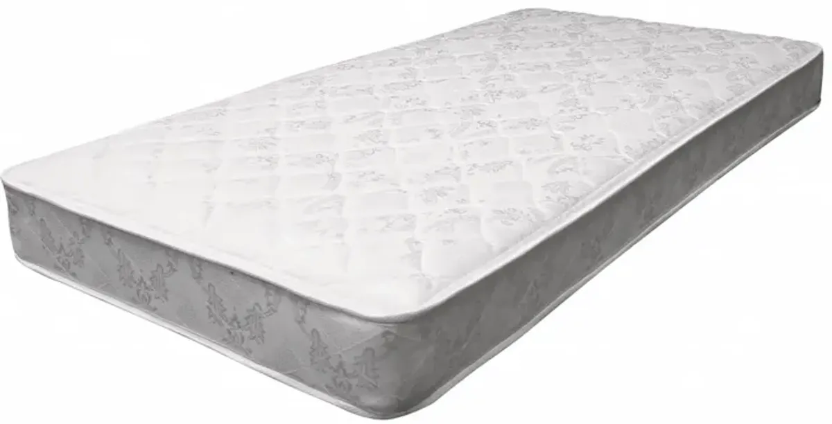 6" Twin Fabric Mattress - White / Gray