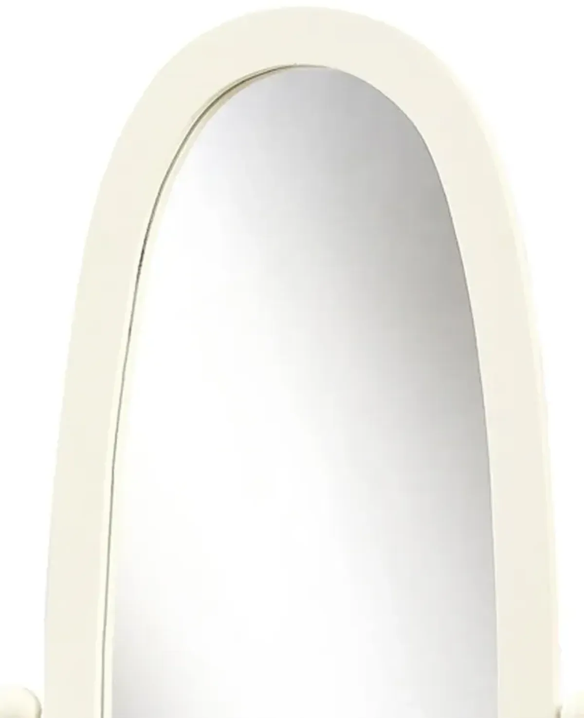 59" Oval Framed Cheval Standing Mirror - White