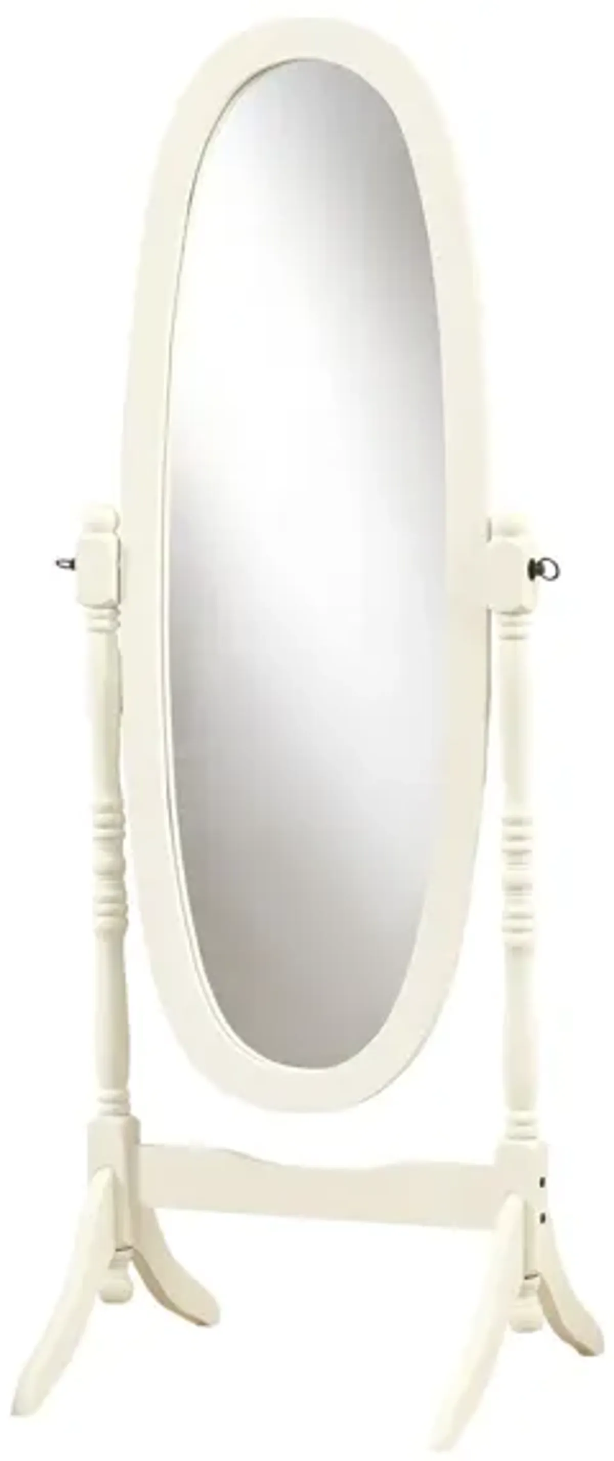 59" Oval Framed Cheval Standing Mirror - White