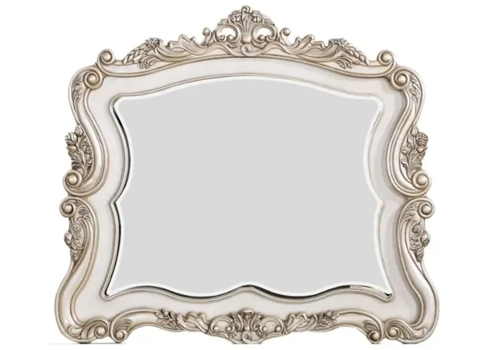 44" Novelty Solid Wood Framed Dresser Mirror - White