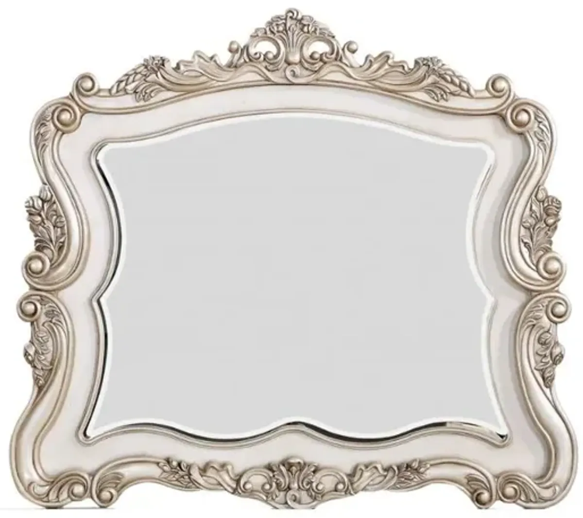 44" Novelty Solid Wood Framed Dresser Mirror - White