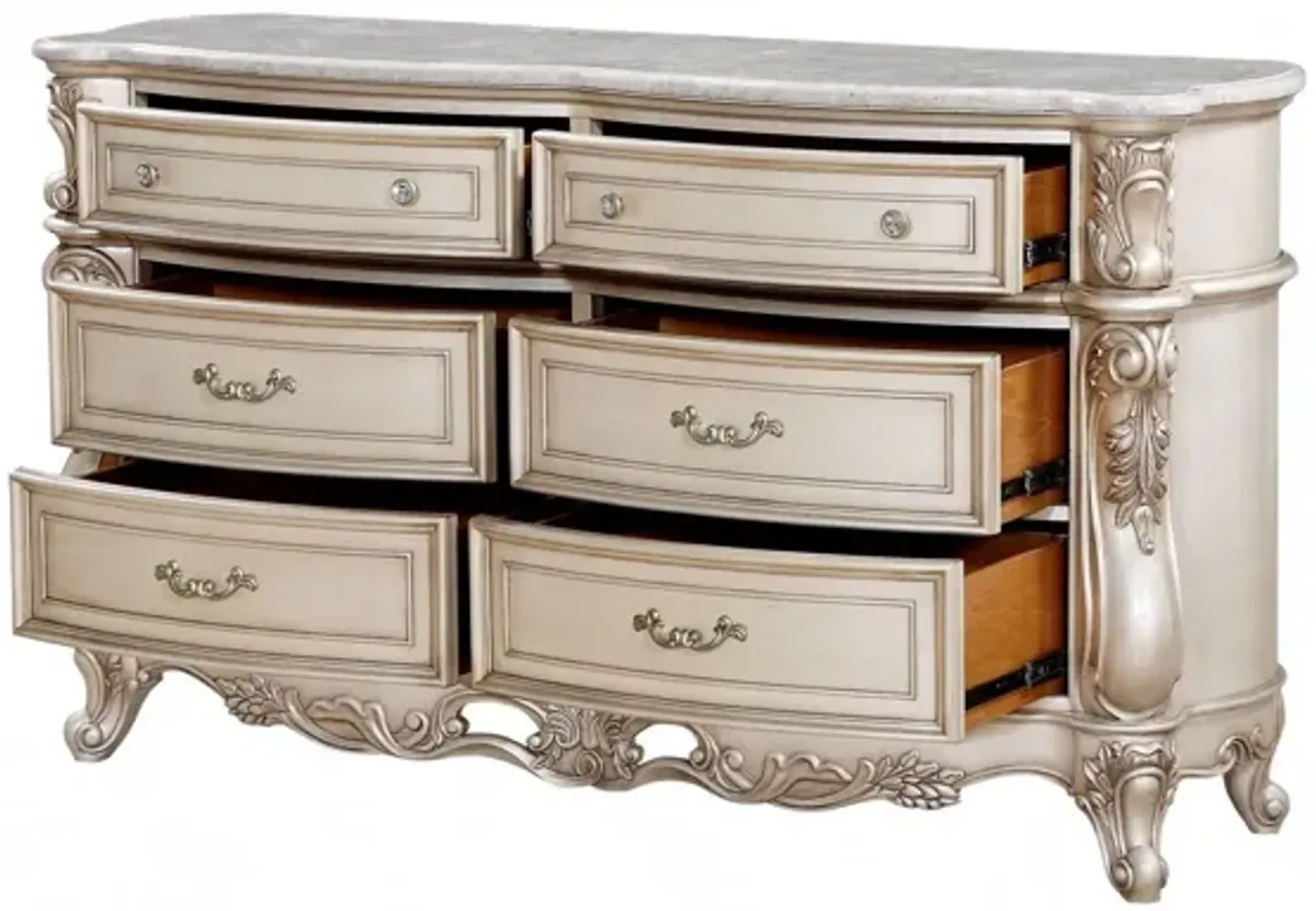 Solid Wood Double Dresser - Beige