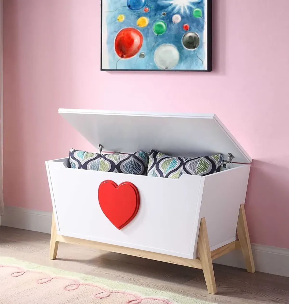 Wood Youth Chest - White Red