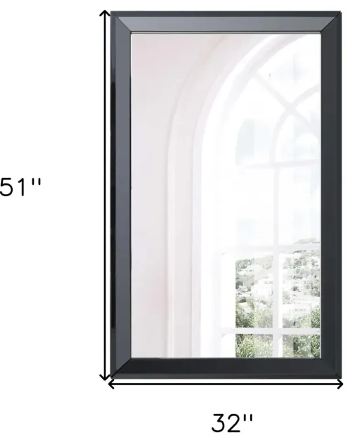 Rectangle Accent Mirror - Black