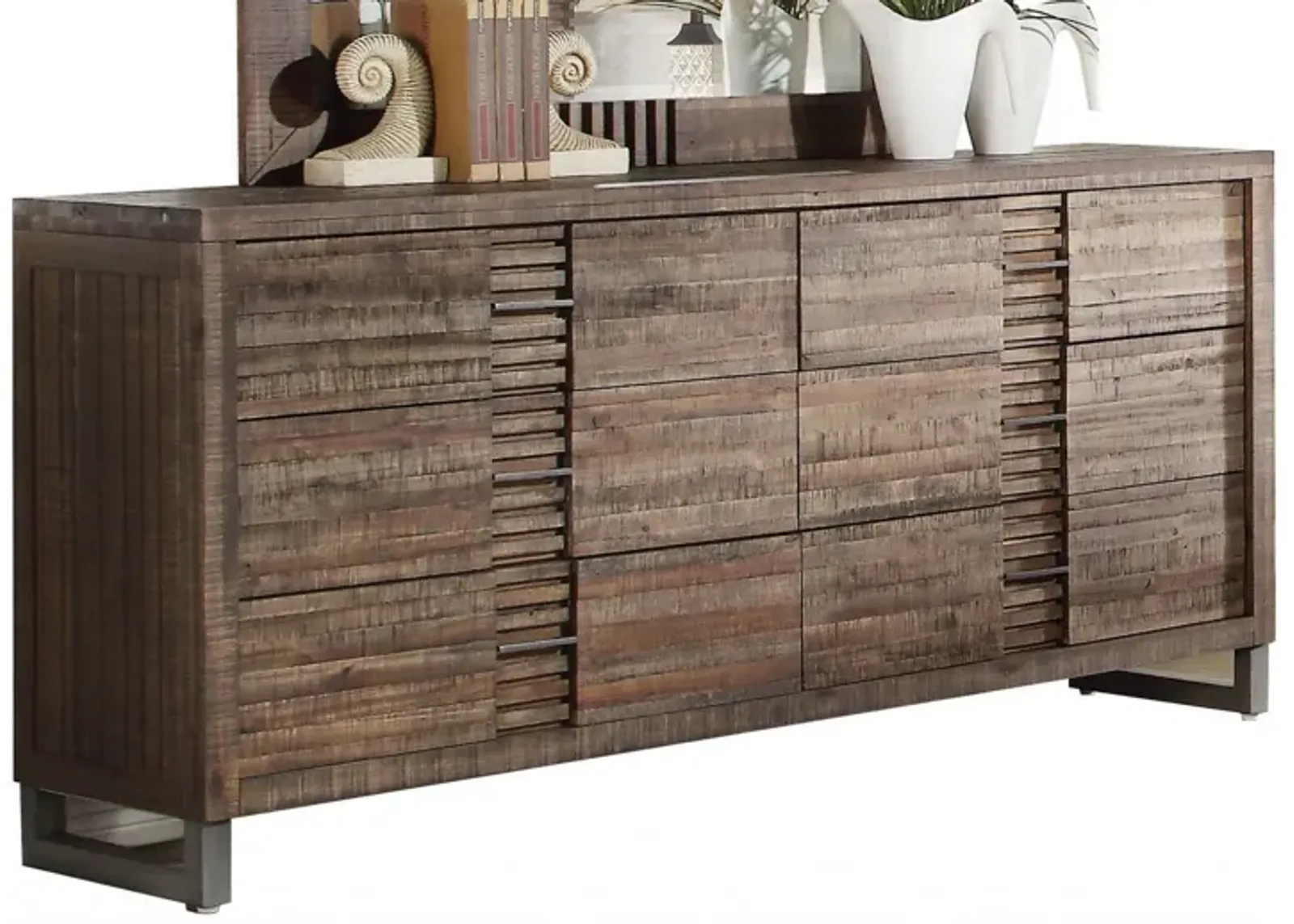 Solid Wood Combo Dresser - Brown