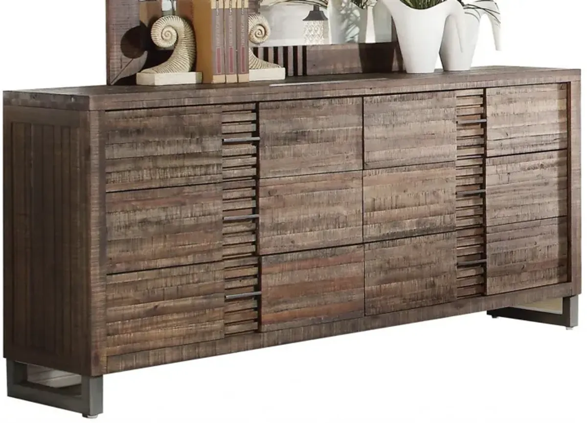 Solid Wood Combo Dresser - Brown