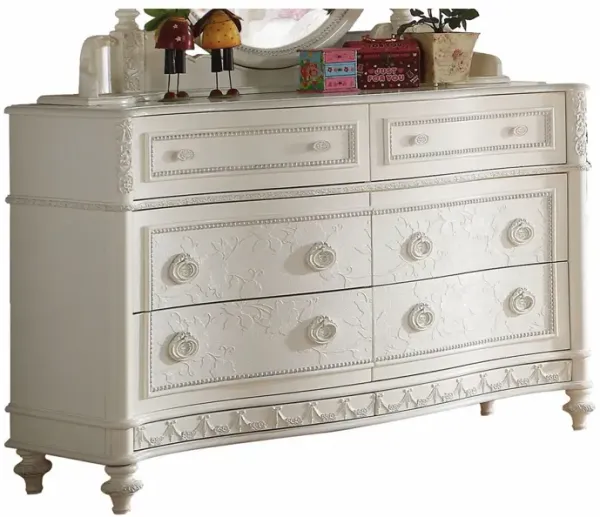 Pine Wood Dresser - Ivory