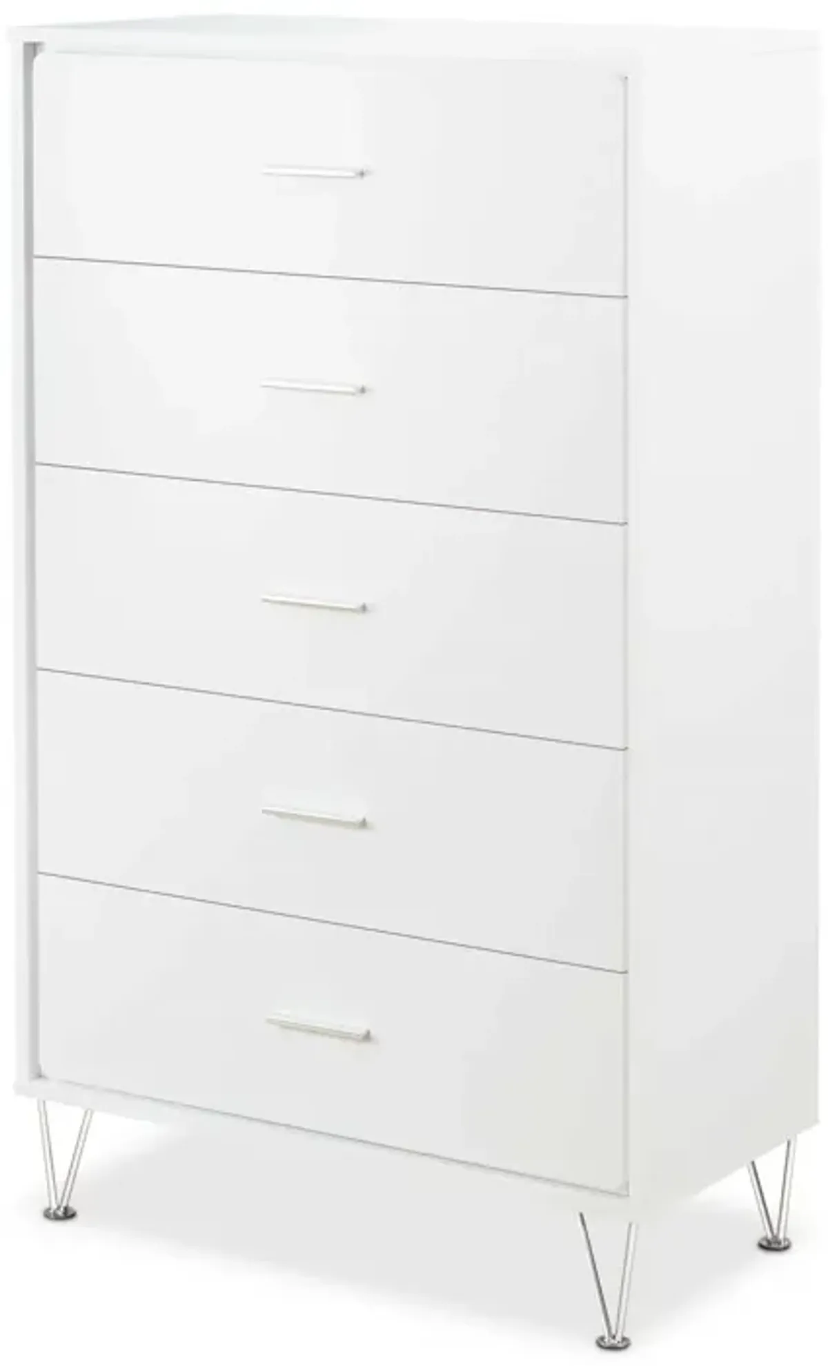 Five Drawer Standard Chest - White