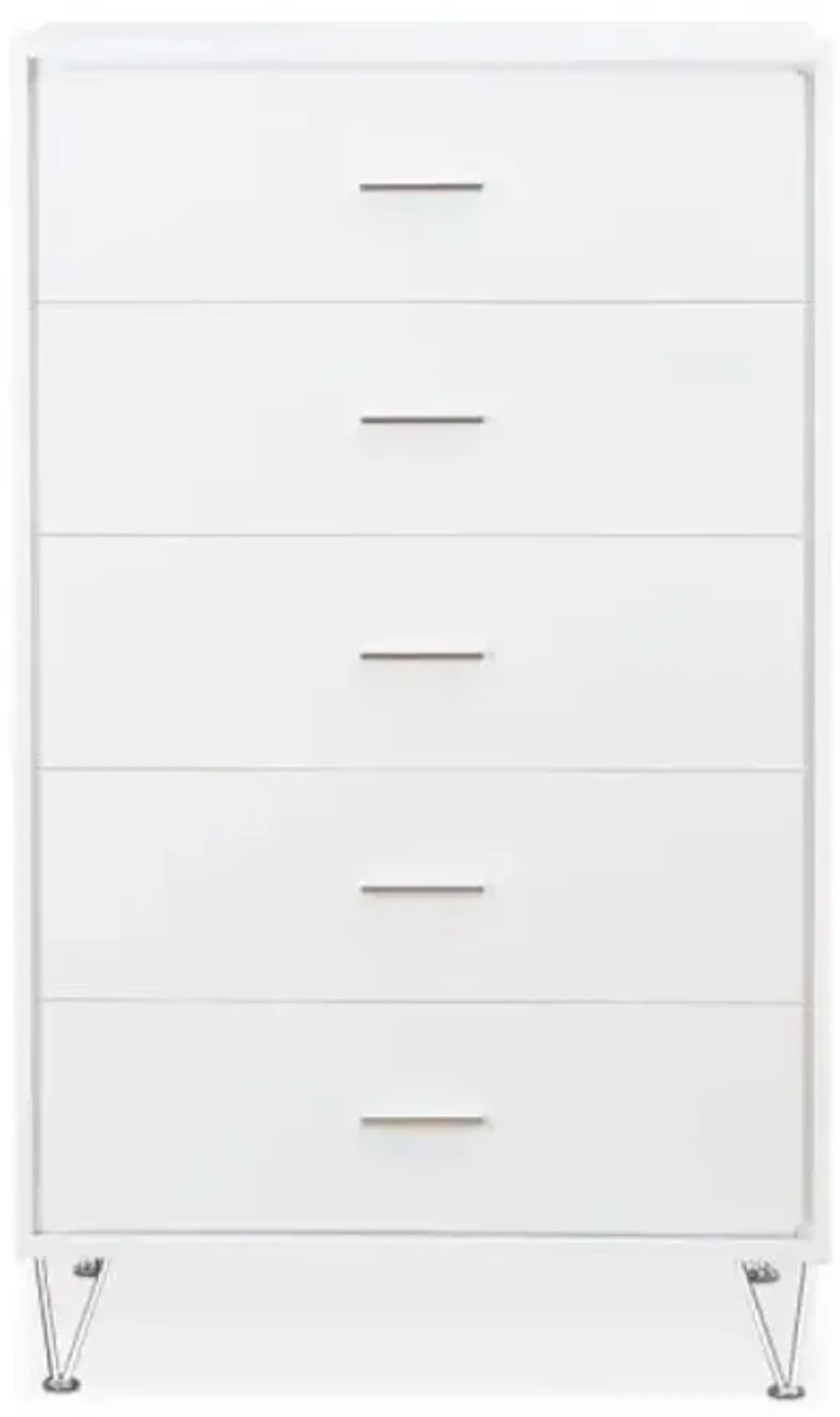 Five Drawer Standard Chest - White