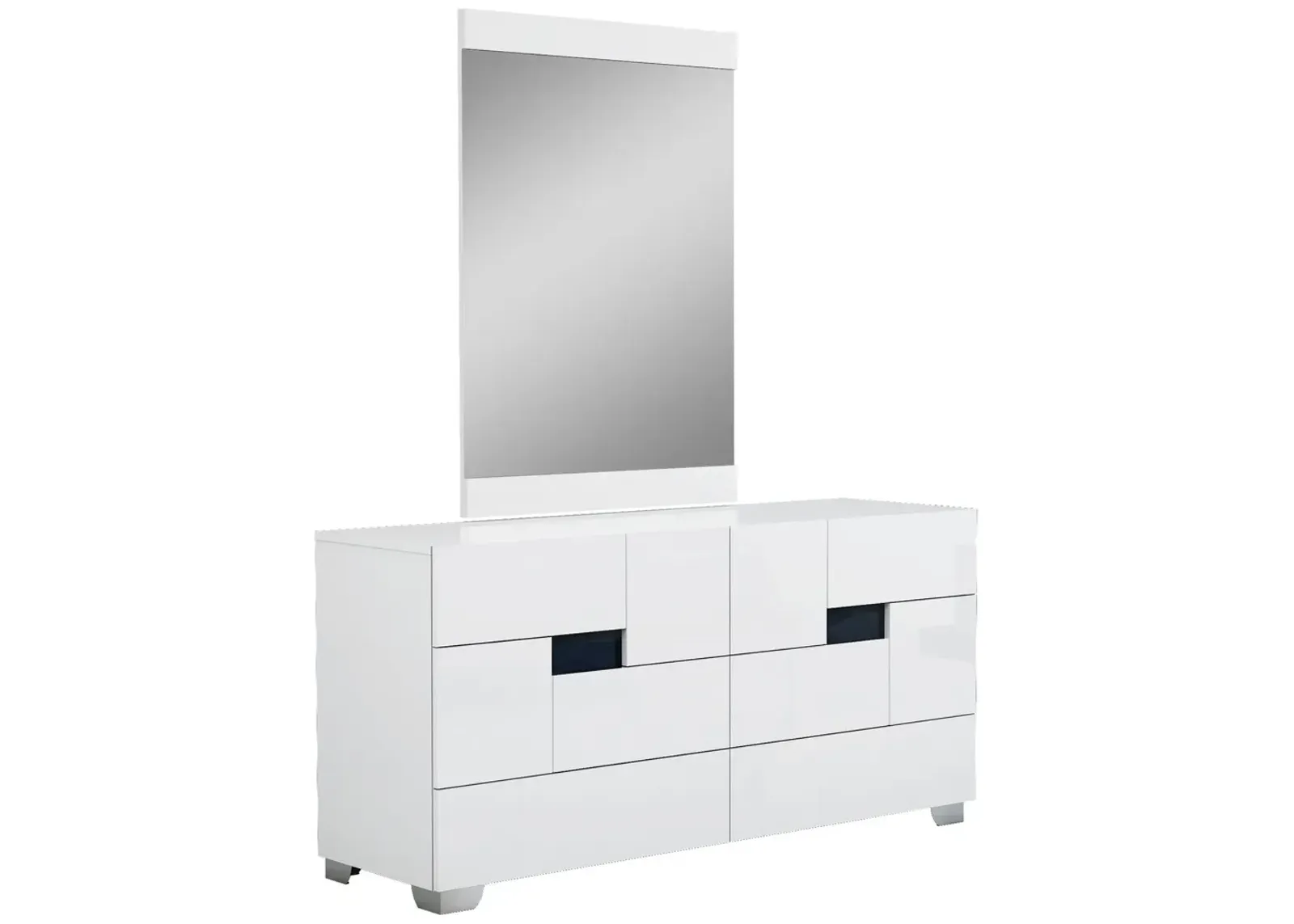 Superb High Gloss Dresser - White