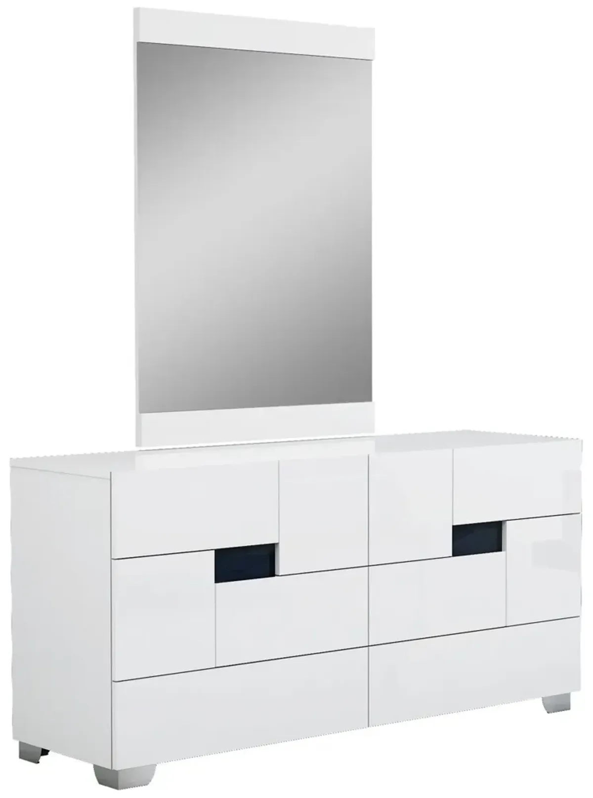 Superb High Gloss Dresser - White