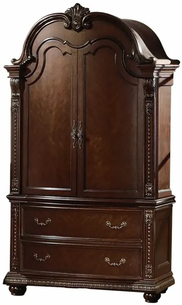 Solid Wood Two Drawer Combo Dresser - Espresso