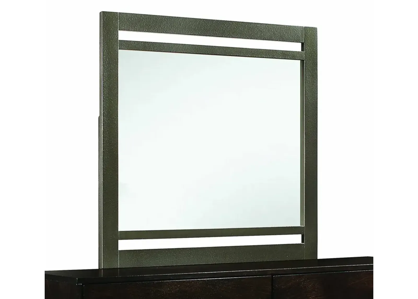 Wooden Transitional Rectangular Mirror - Walnut