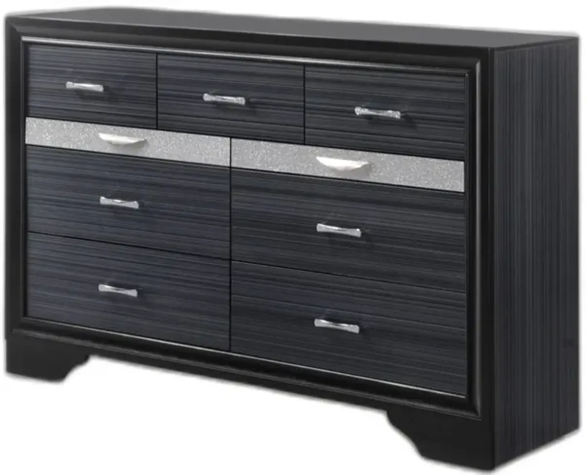 Manufactured Wood Nine Drawer Gentlemans Chest - Black