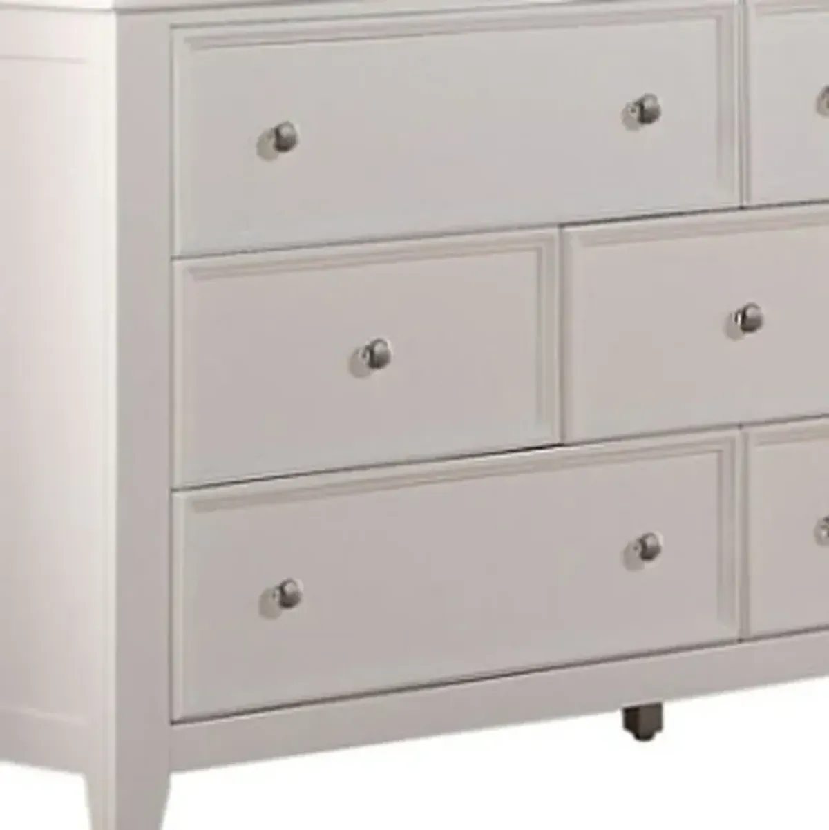 Solid Wood Seven Drawer Triple Dresser - White