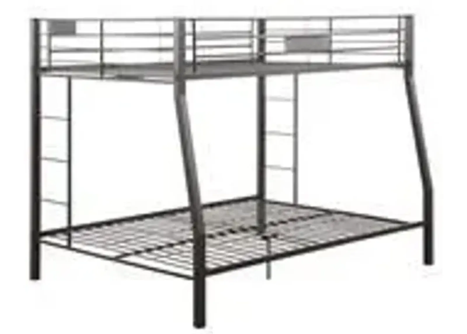 Metal Finish Twin Over Full Bunk With Side Ladders - Black