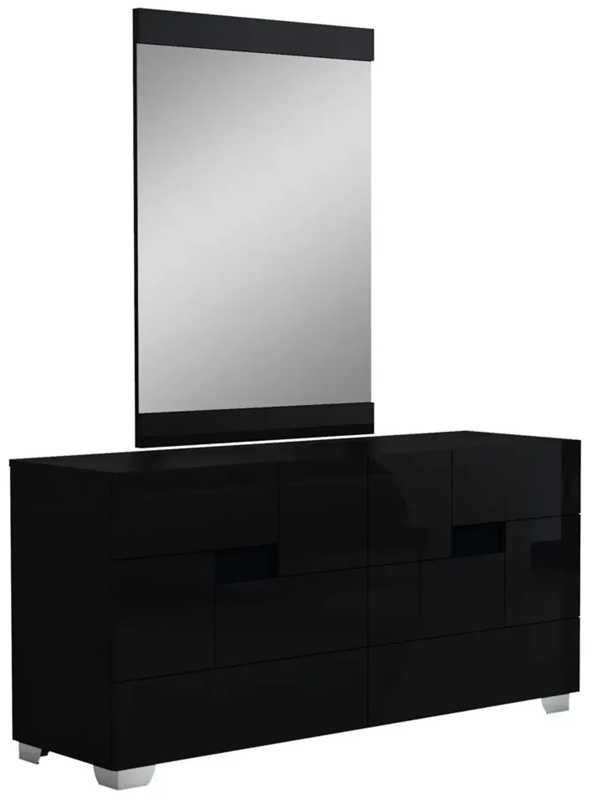 Superb High Gloss Dresser - Black