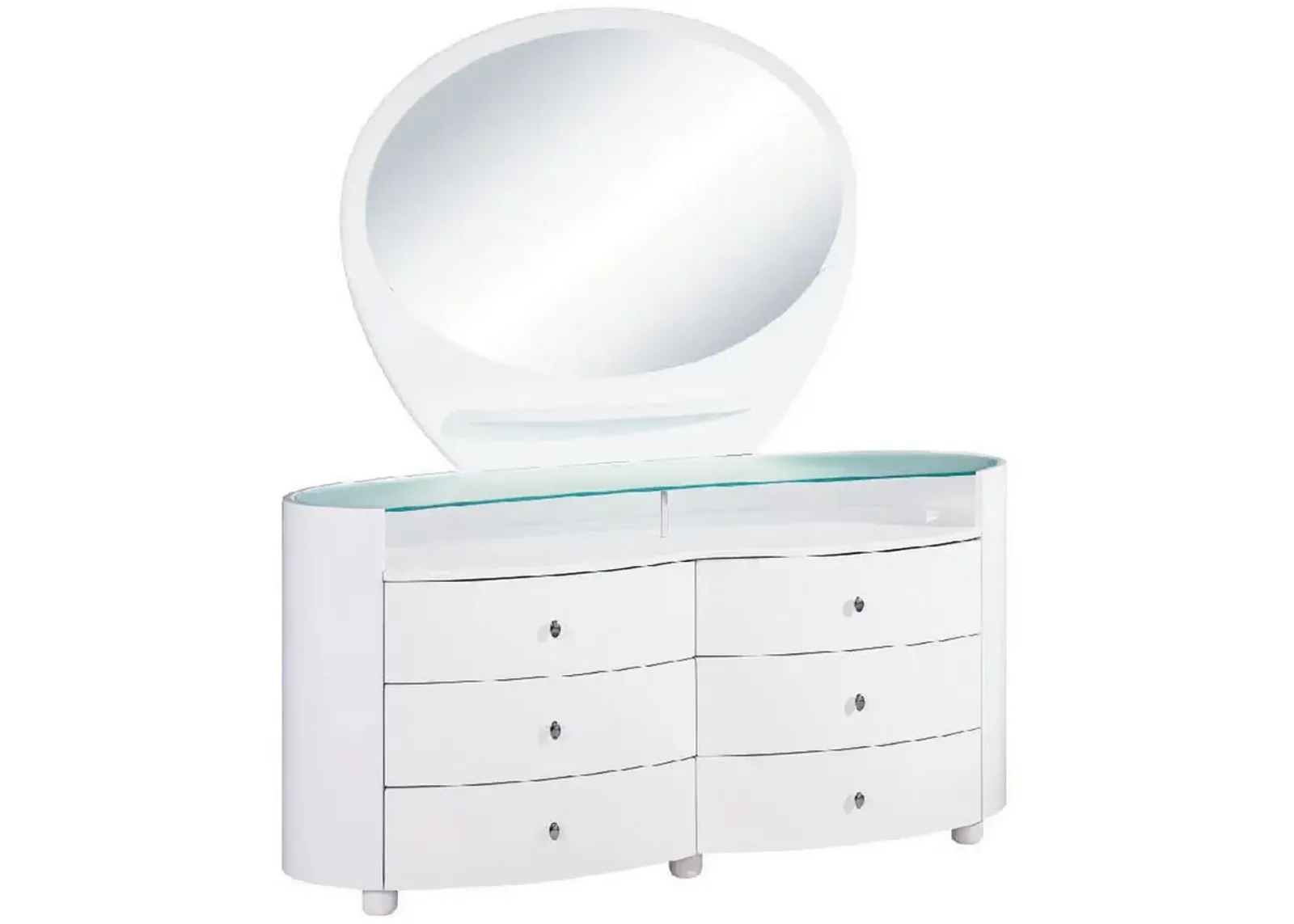 Sophisticated High Gloss Dresser - White