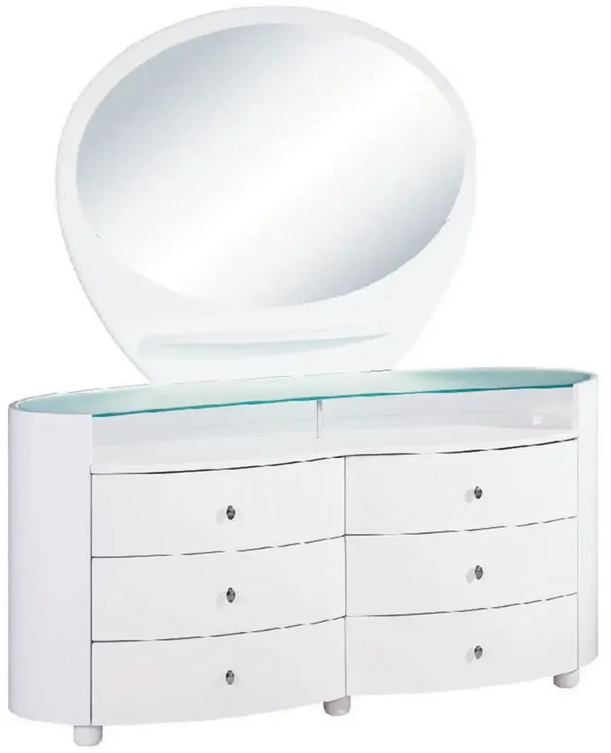 Sophisticated High Gloss Dresser - White