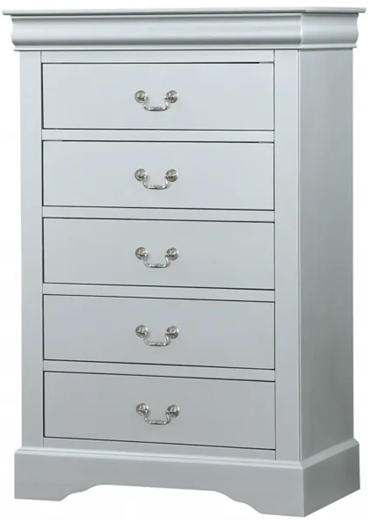 Solid Wood, Five Drawer Lingerie Chest - White