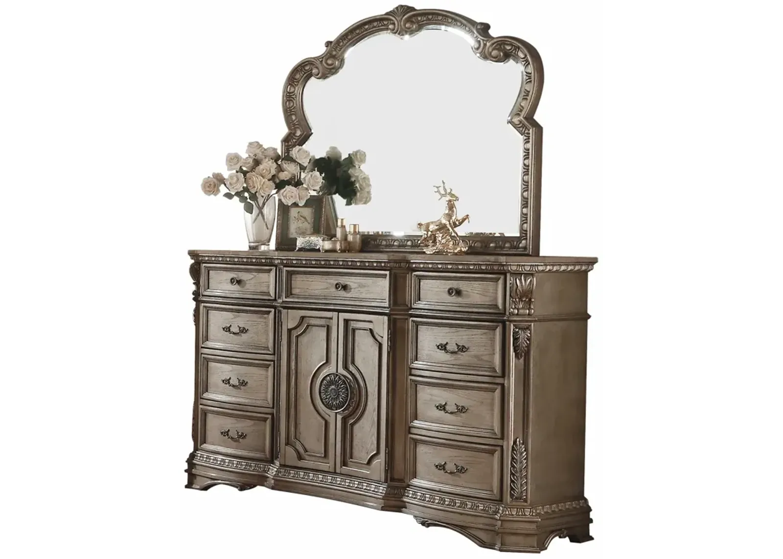 18" Solid Wood Combo Dresser - Brown