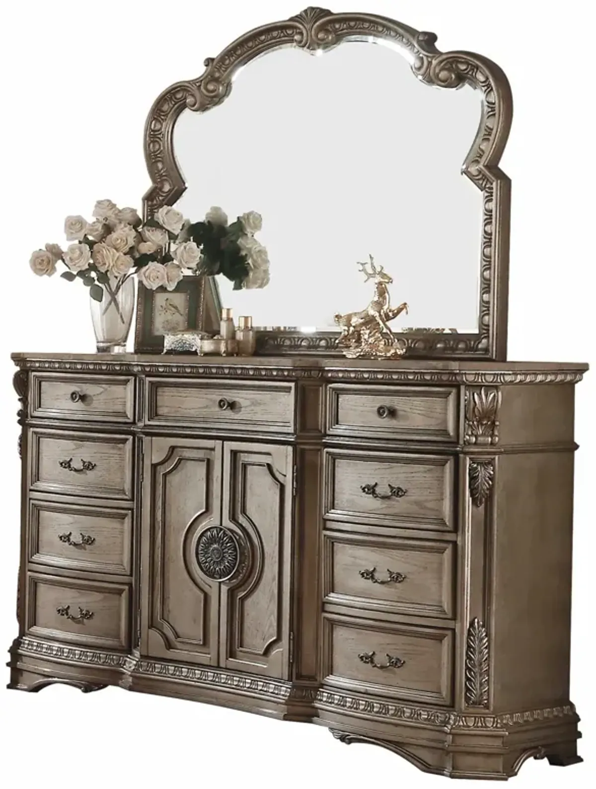 18" Solid Wood Combo Dresser - Brown