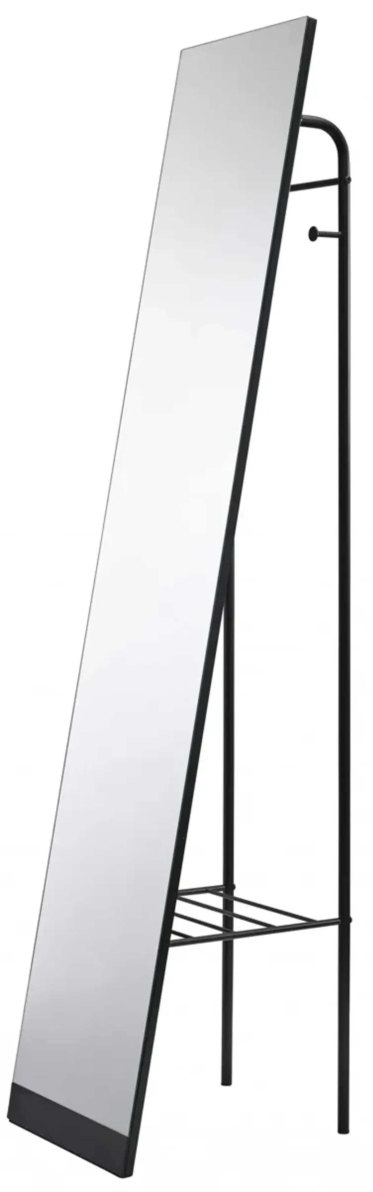 Rectangle Cheval Standing Metal Mirror - Black