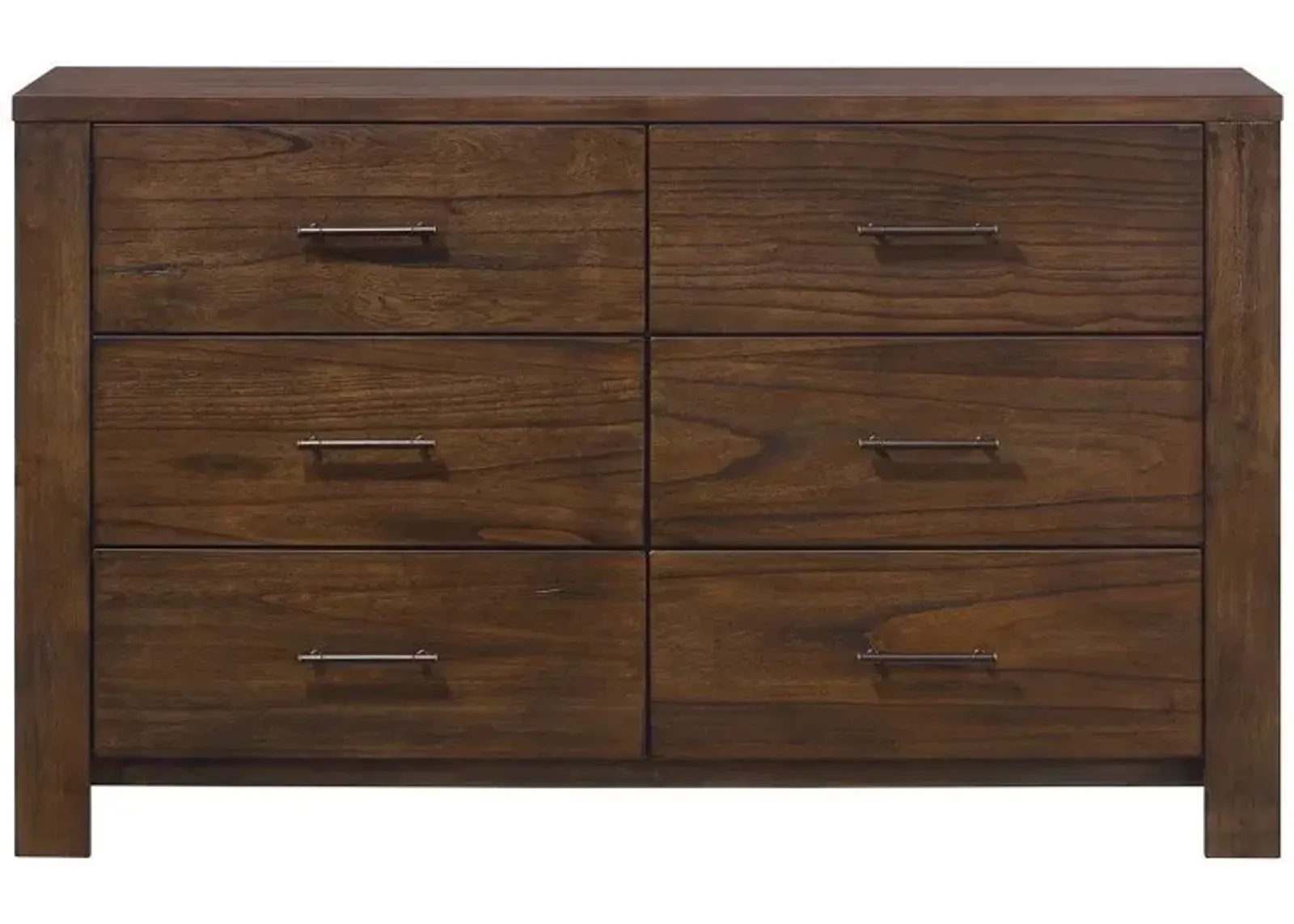 Metal Six Drawer Dresser - Brown