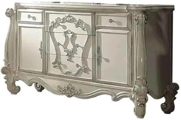 Solid Wood Six Drawer Combo Dresser - Bone White