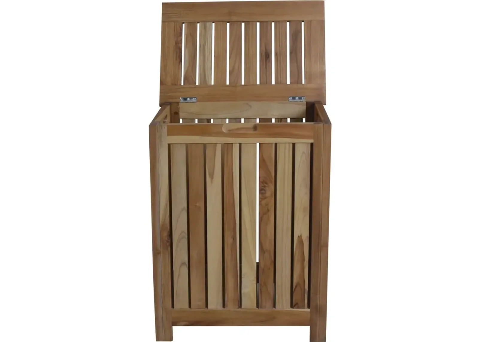 Compact Teak Laundy Storage With Removable Bag - Natural