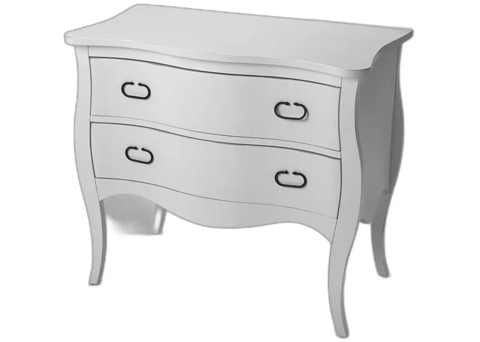 Solid Wood Two Drawer Chest - White