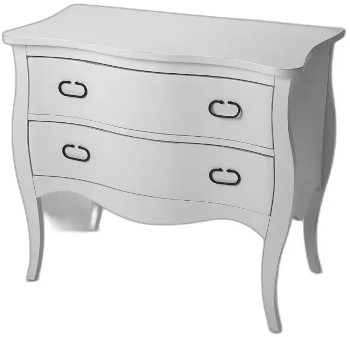 Solid Wood Two Drawer Chest - White