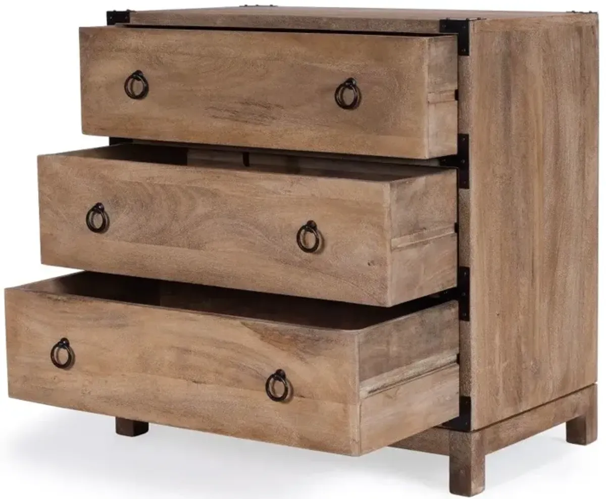 Wood Solid Wood Three Drawer Dresser - Natural